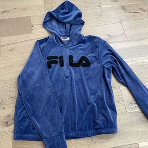 FILA purple velvet hoodie size large new